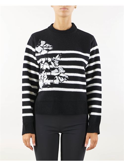 Wool striped sweater with embroidery detail Ermanno by Ermanno Scervino ERMANNO BY ERMANNO SCERVINO | Sweater | D45EM048E85MF062